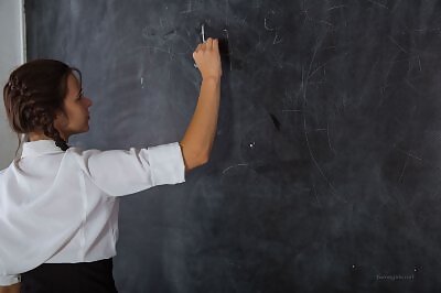 Audrey in a schoolgirl uniform from Fame Girls