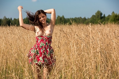 Audrey in a summer dress from Fame Girls